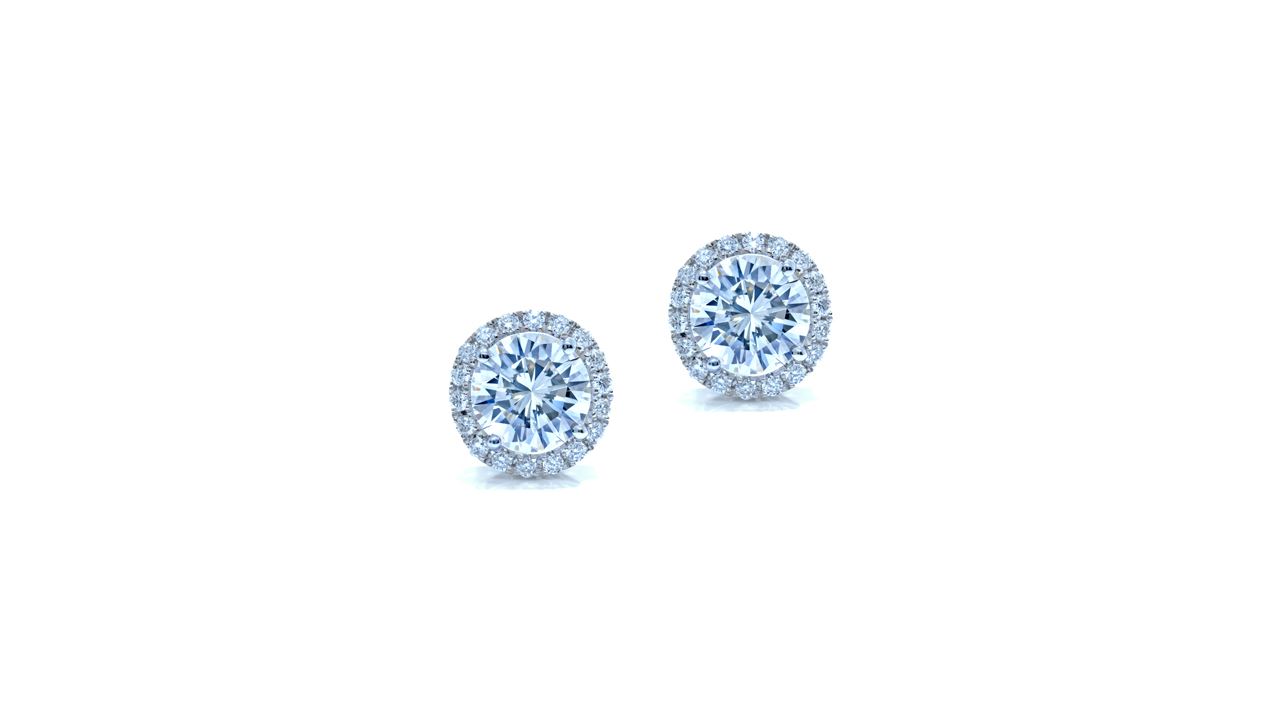j7078 - Delicate Round Halo Diamond Earrings at Ascot Diamonds