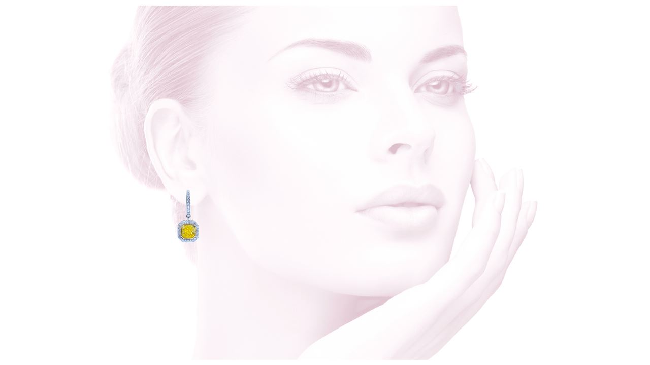 j7562 - Fancy Yellow Diamond Drop Earrings at Ascot Diamonds