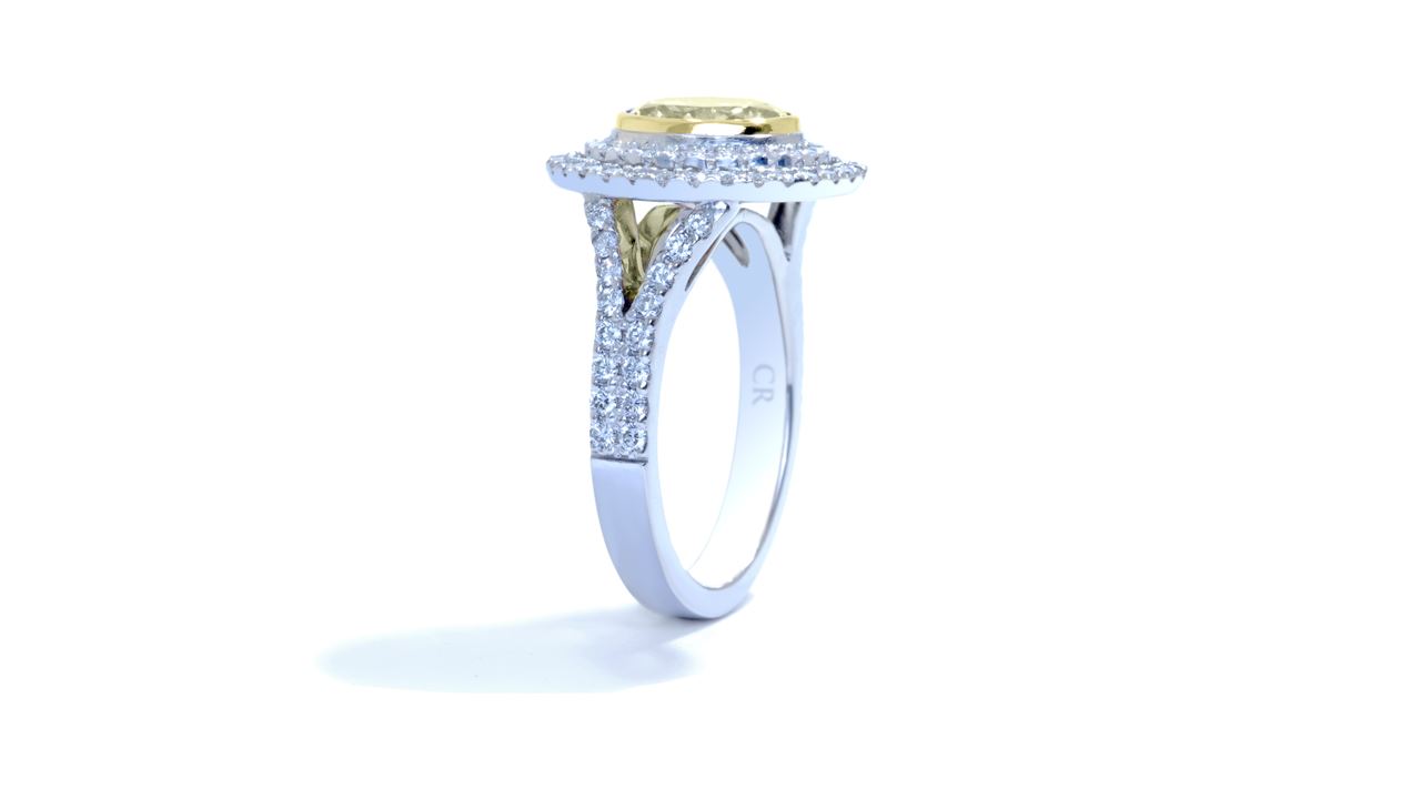 j9271_d4099 - Double French-Set Round Halo Diamond Split-Band Engagement Ring at Ascot Diamonds