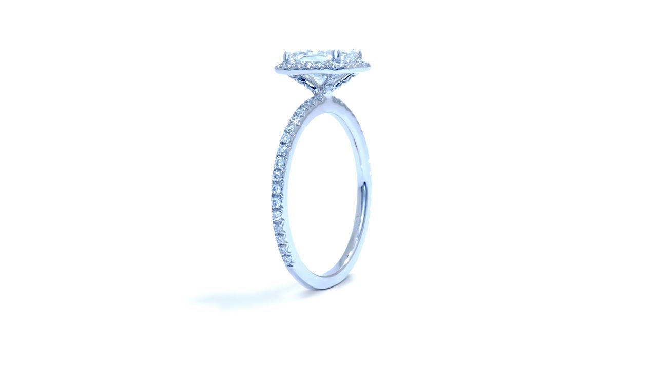 j9496_d1574 - French-Set Radiant Halo Diamond Band Engagement Ring at Ascot Diamonds