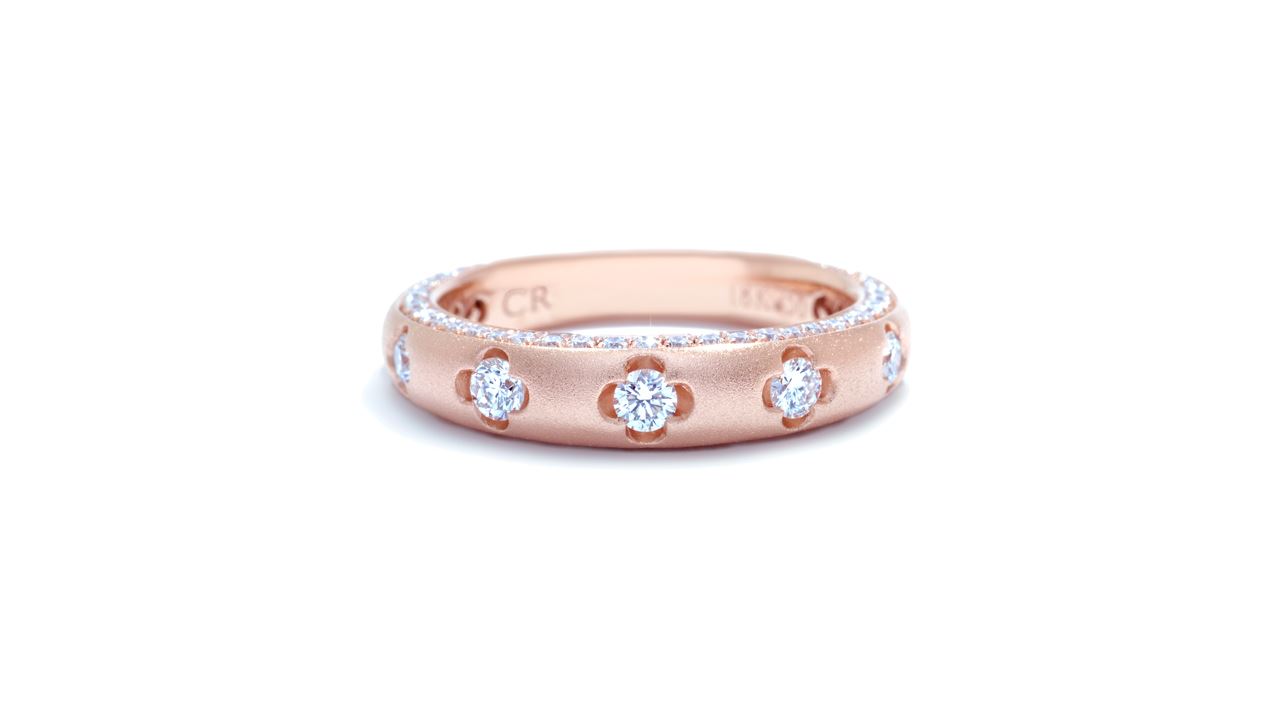 ja1946 - Floral Diamond Stacking Ring 0.76 ct. tw. (in 18k rose gold) at Ascot Diamonds