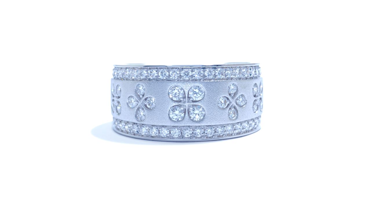 ja1950 - Floral Wide Diamond Band 1.10 ct. tw. (in 18k white gold)  at Ascot Diamonds