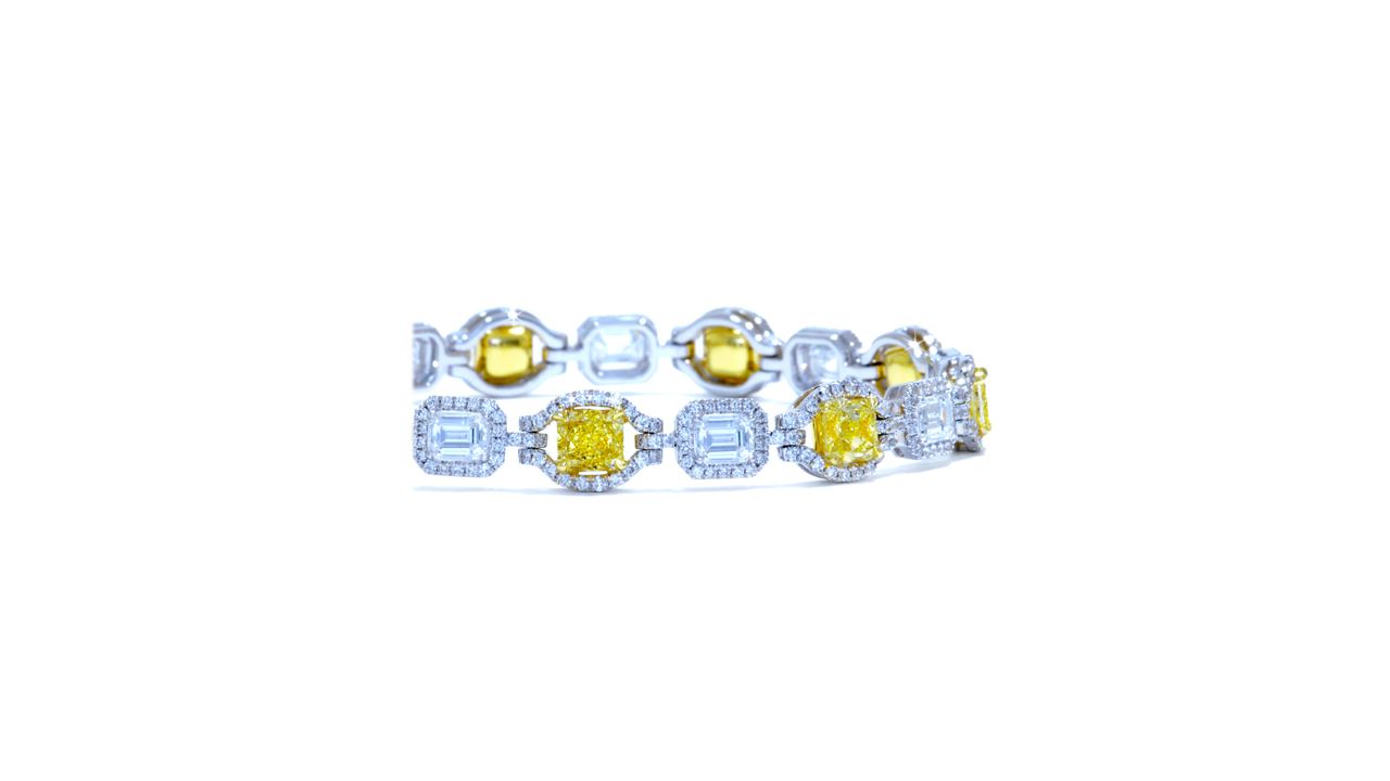 ja3070 - Emerald Cut and FY Diamonds Bracelet at Ascot Diamonds