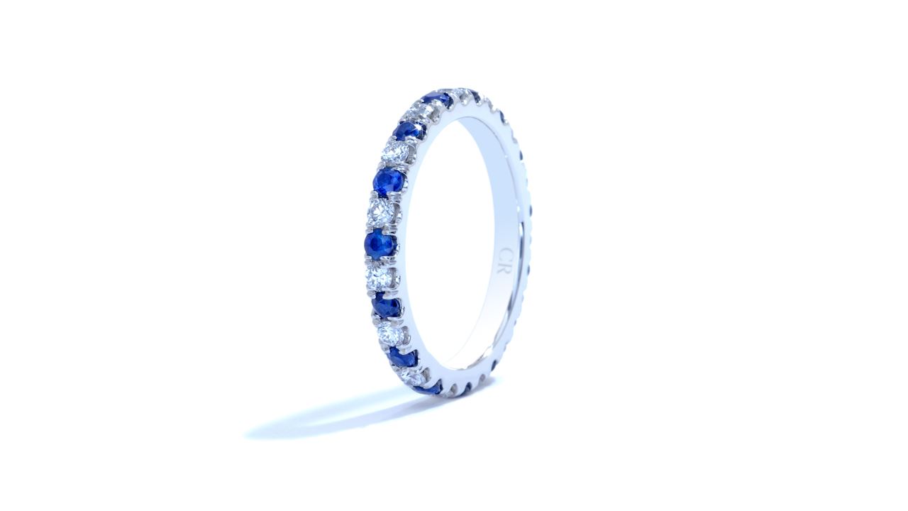 ja3432 - Classic Sapphire and Diamond Stackable Band 1.17 ct. tw. (in 18k white gold)
 at Ascot Diamonds