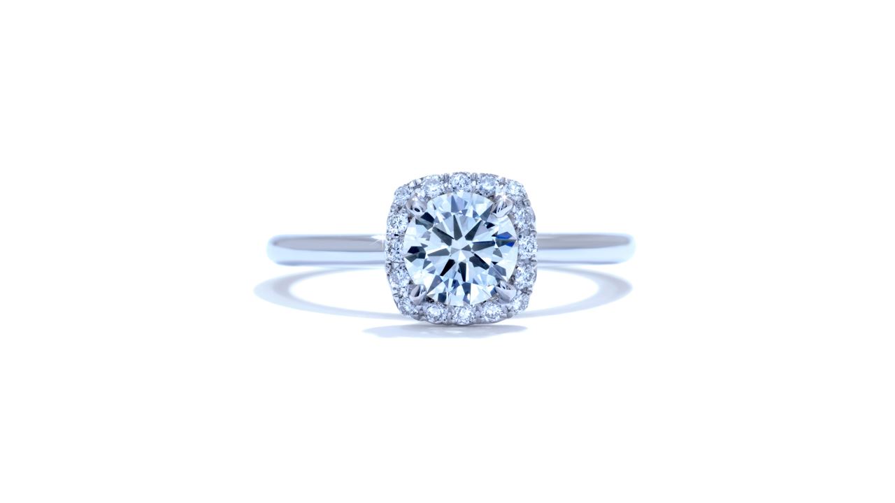 ja3512_d4989 - Cushion Halo Diamond Engagement Ring at Ascot Diamonds