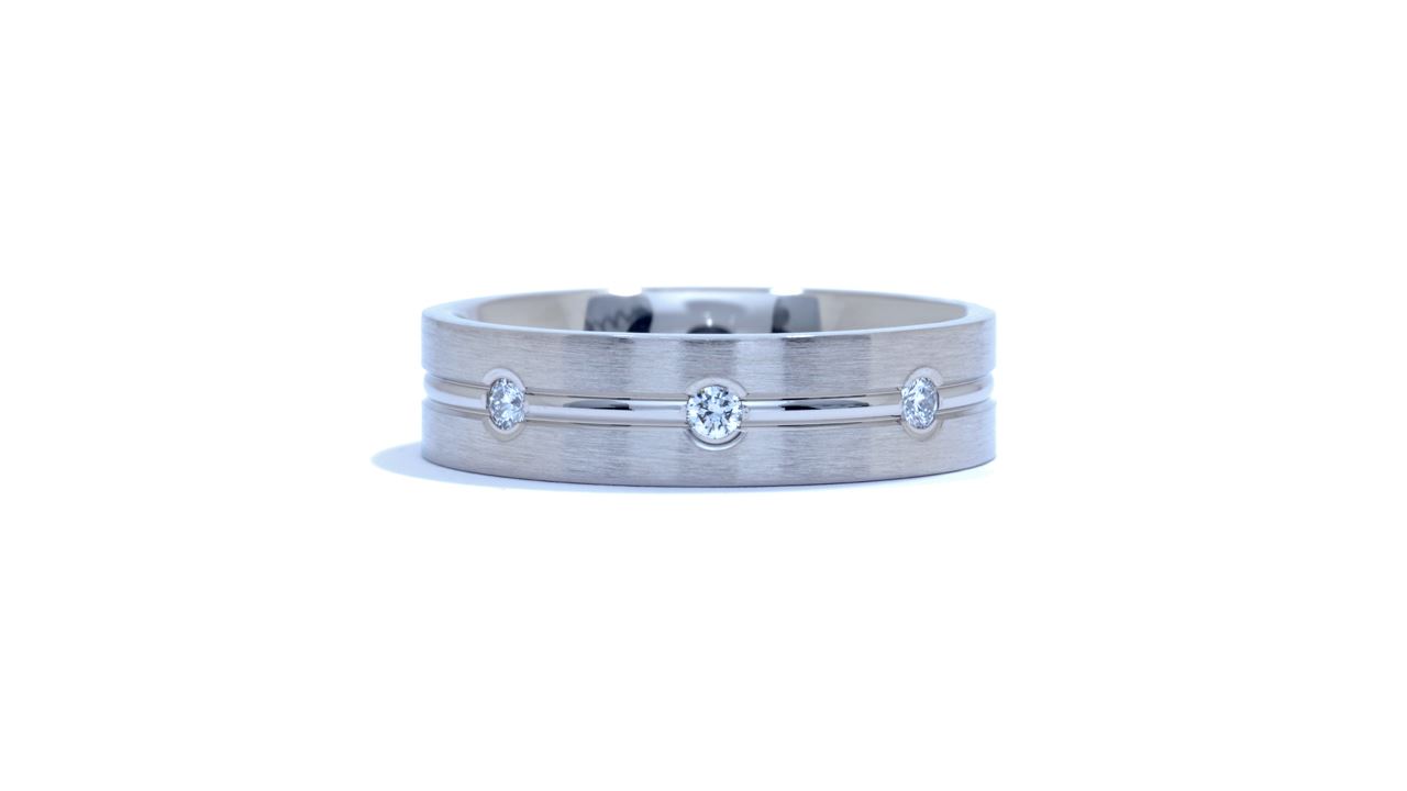 ja3658 - Diamond and Brushed Satin Men's Ring at Ascot Diamonds