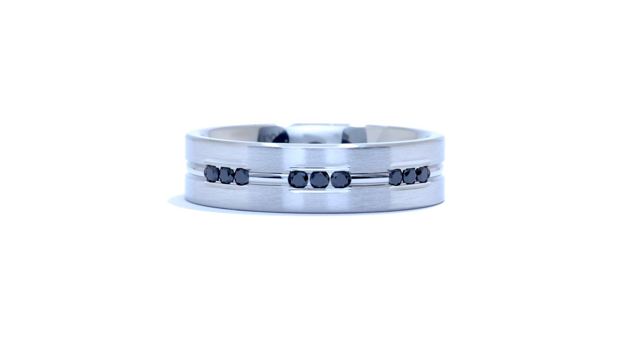 ja3659 - Men's Black Diamond Channel Wedding Ring at Ascot Diamonds