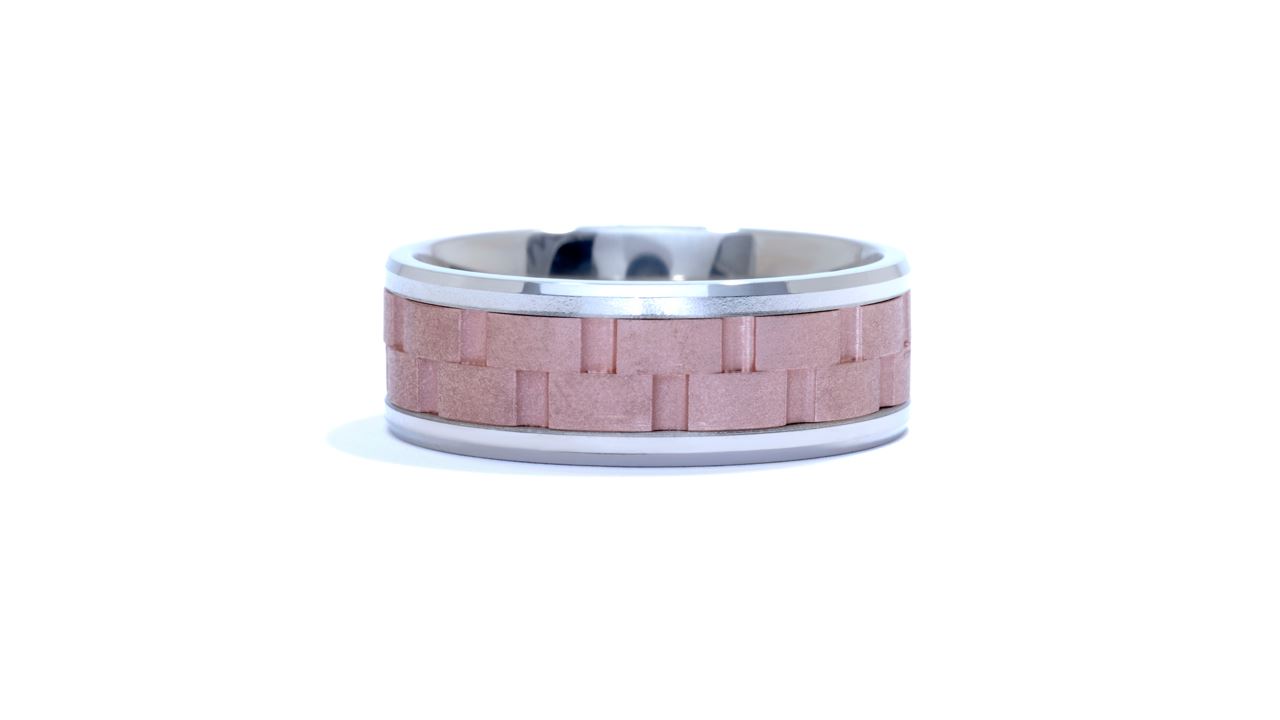 ja3664 - Men's Brushed Contemporary Design Polished Edge Wedding Ring at Ascot Diamonds