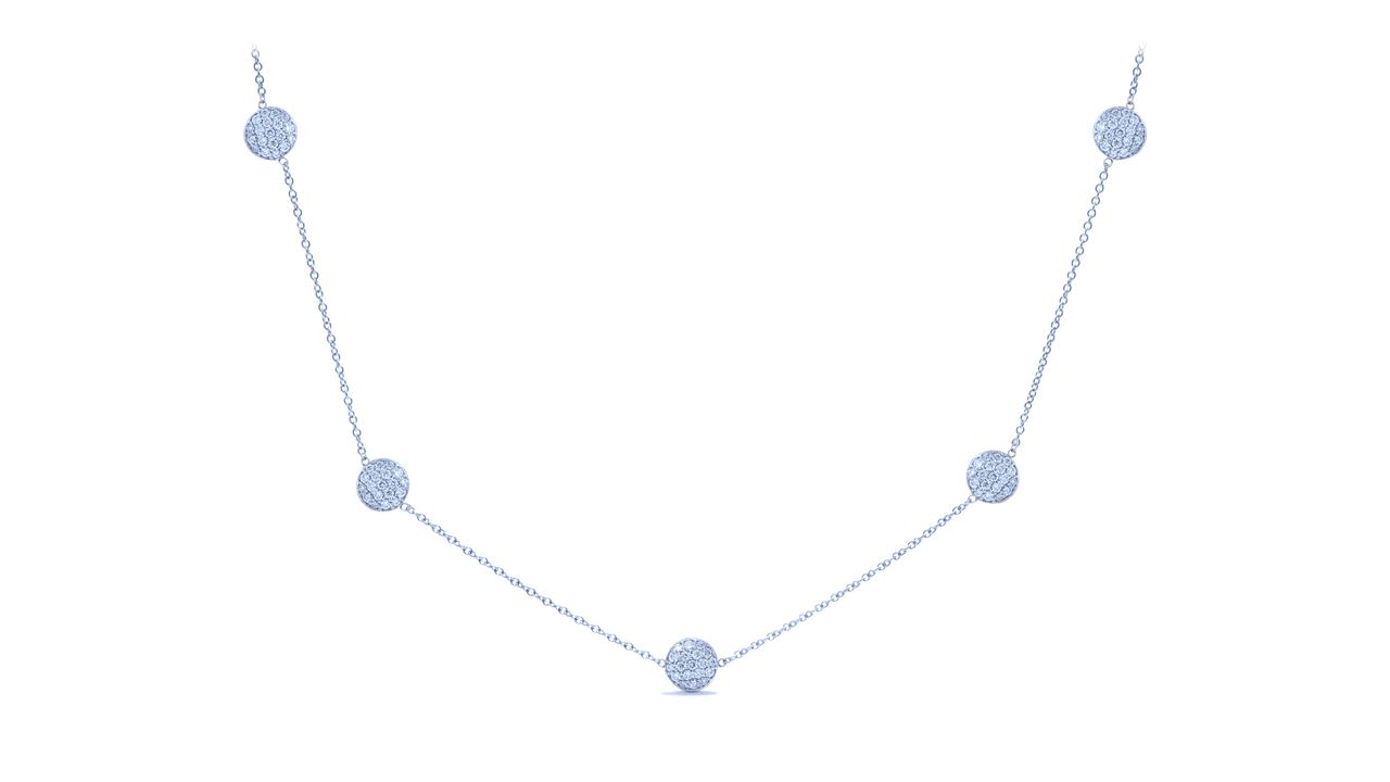 ja3763 - Micropavé Discs Diamond Necklace 1.35 ct. tw. (in 18k White Gold) at Ascot Diamonds