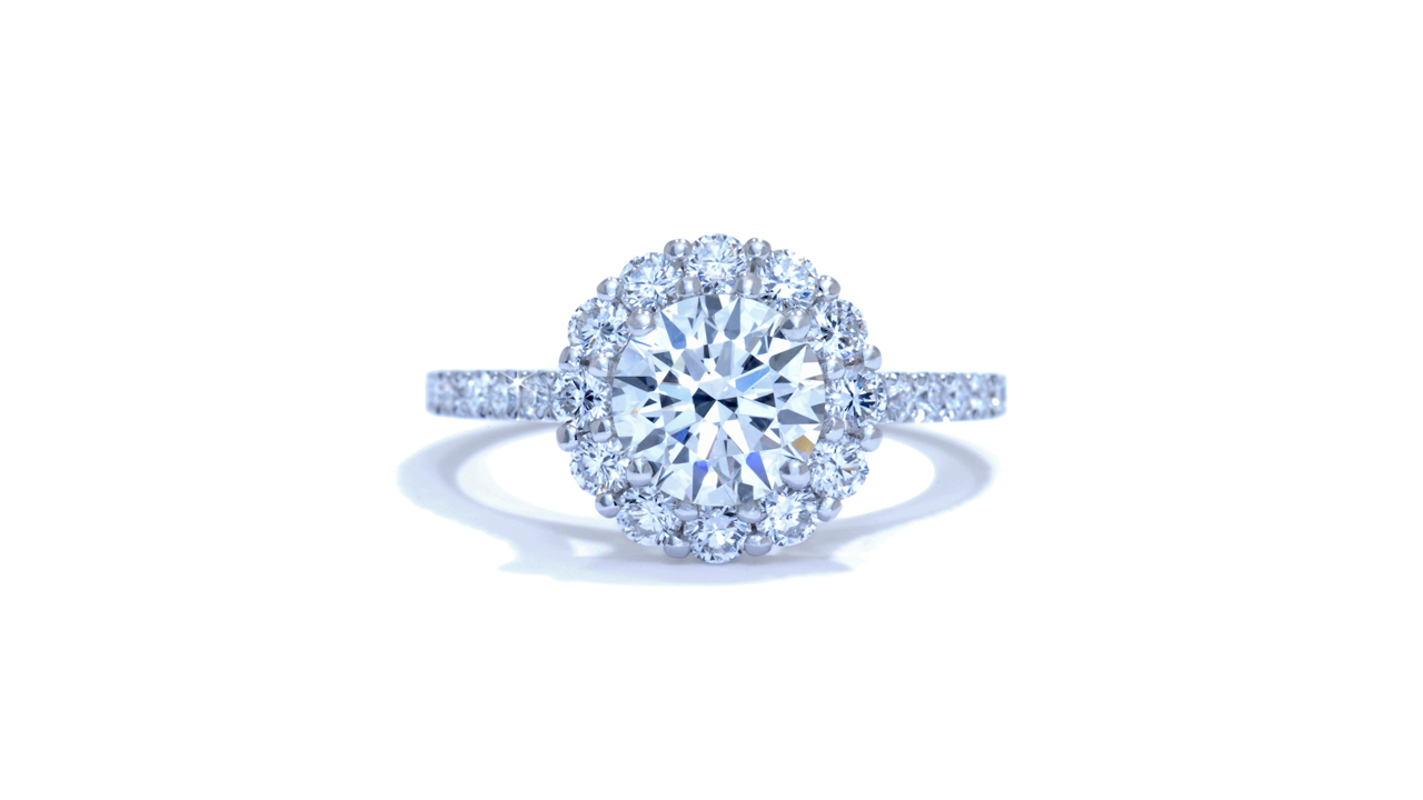 ja3776_d5249 - French-Set Diamond Halo Engagement Ring at Ascot Diamonds