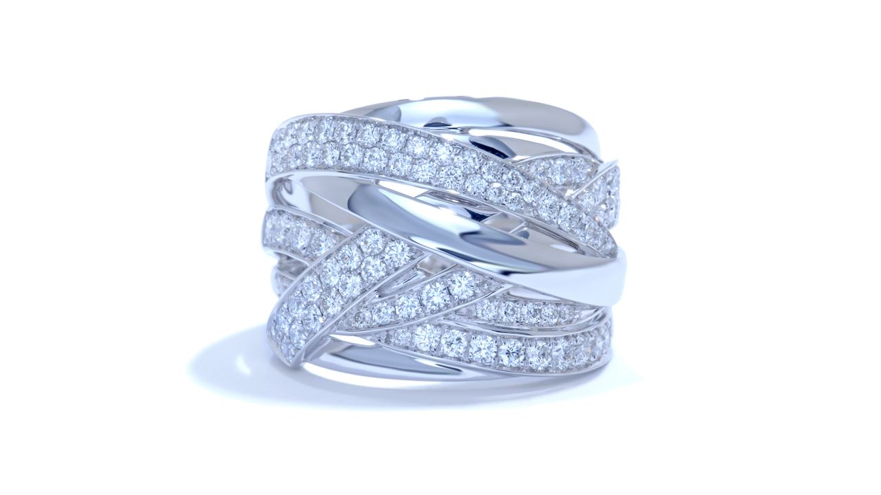 ja4224 - Crossover Pave Diamond Band 1.12 ct. tw. (in 18k white gold) at Ascot Diamonds