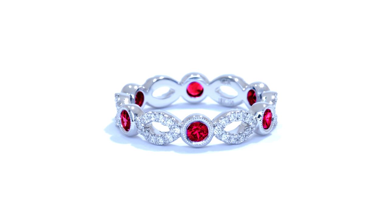 ja4707 -  Diamond and Ruby Stackable Band 1.03 ct. tw. (in 18k white gold) at Ascot Diamonds