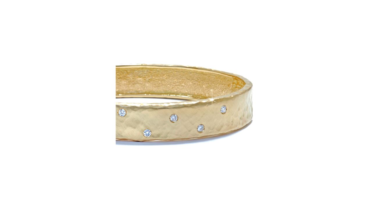 ja5238 - Wide 18KY Diamond Bangle Bracelet at Ascot Diamonds