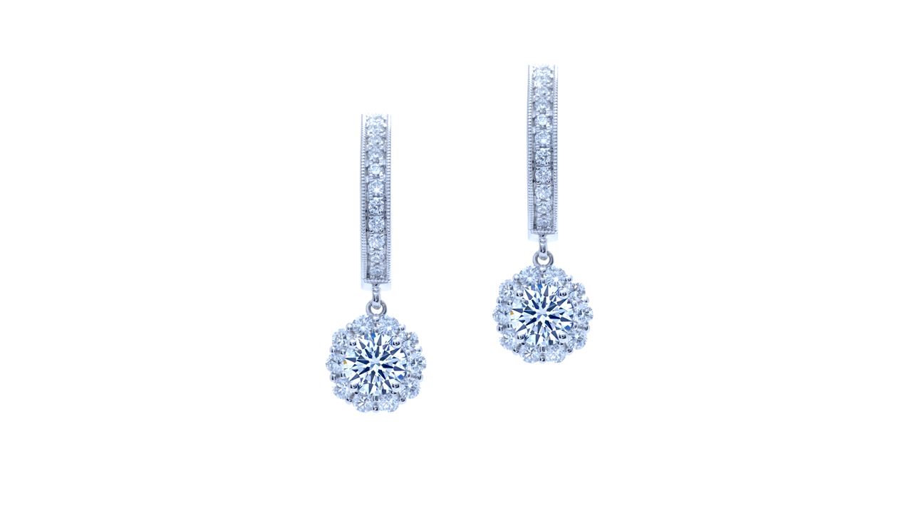 ja5943 - 0.91 ctw. Diamond Halo Drop Earrings  at Ascot Diamonds