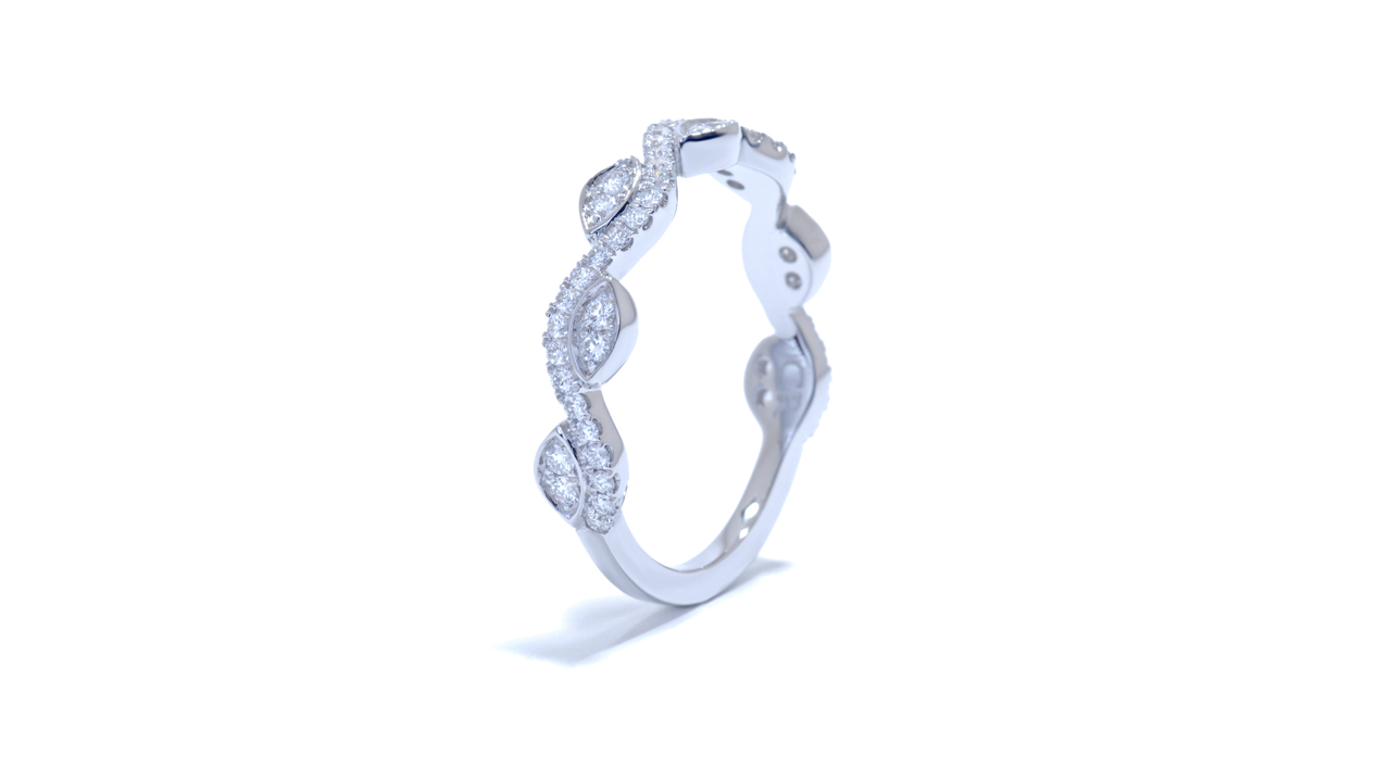 ja6203 - Leaf Wedding Diamond Band 0.31 ct. tw. (in 18k white gold) at Ascot Diamonds