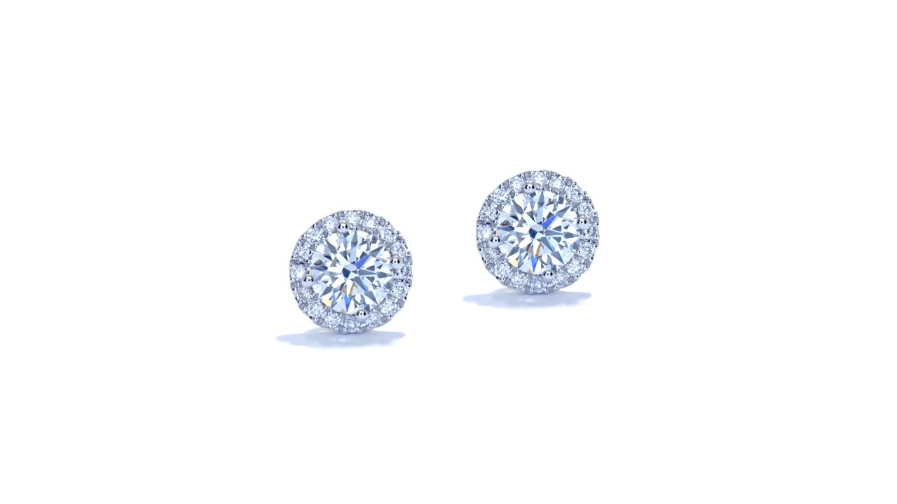 ja6453 - Round Halo Diamond Earrings 0.85 ct. tw. (in 18k white gold) at Ascot Diamonds