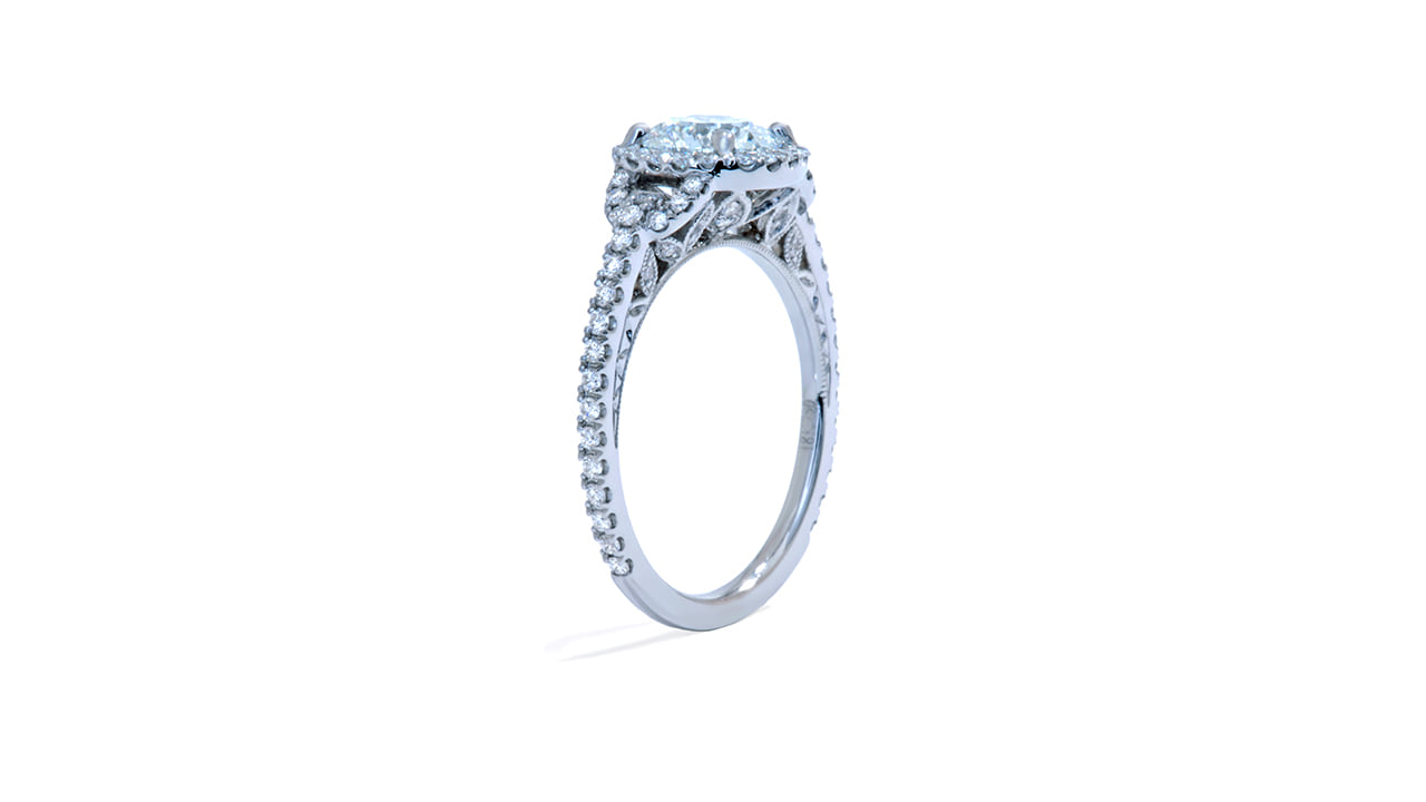ja6929_lgdp3460 - Three Stone Round Cut Halo Engagement Ring at Ascot Diamonds