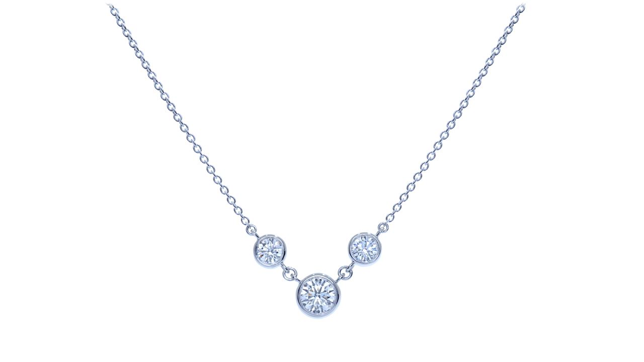 ja6970 - Three-Stone Diamond Necklace 1/2 ct. tw. (in 18k White Gold) at Ascot Diamonds