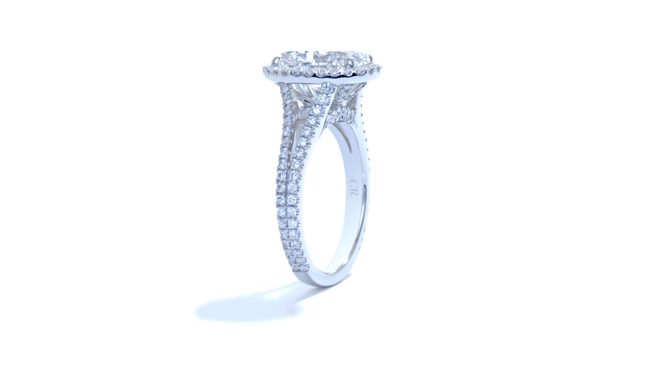ja7068_d4947 - Oval Halo Split Diamond Band Engagement Ring at Ascot Diamonds