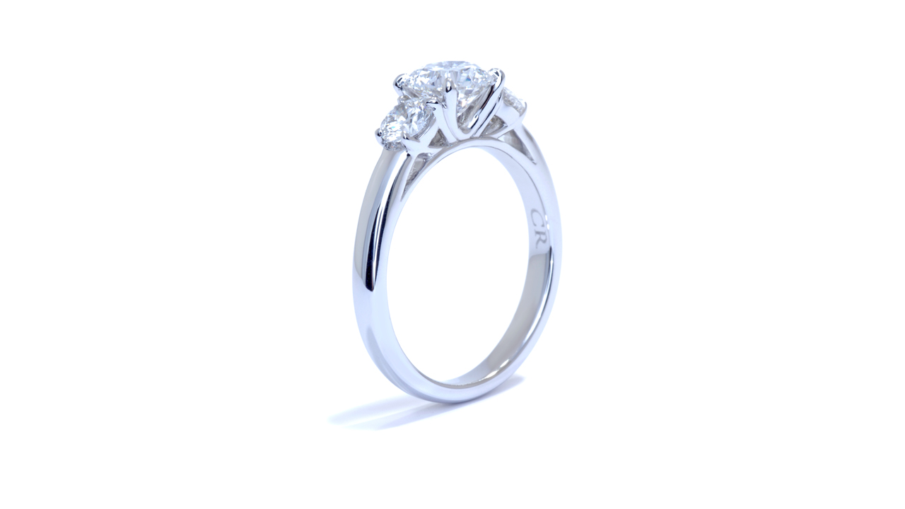 ja7321_d5523 - Three Round Cut Diamond Engagement Ring at Ascot Diamonds