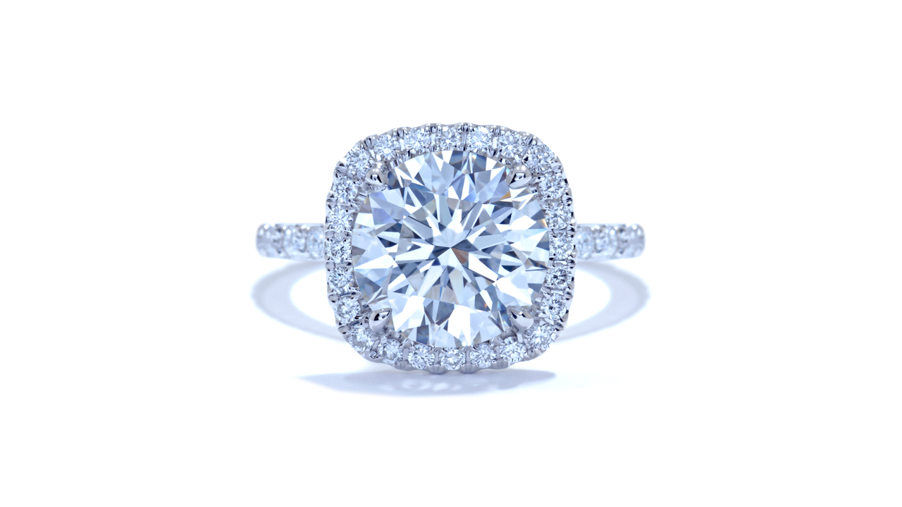 ja7487_d5327 - Cushion Style Halo Diamond Engagement Ring at Ascot Diamonds