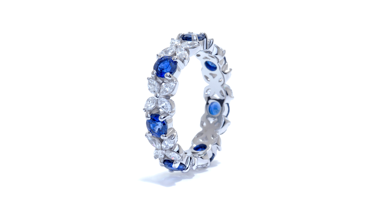 ja7497 - Custom Diamond and Sapphire Ring at Ascot Diamonds