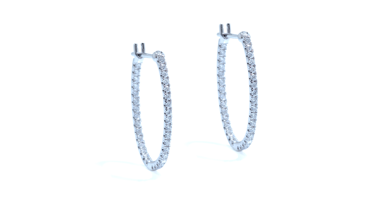 ja7841 - Elegant 1.02ct Diamond Hoop Earrings at Ascot Diamonds