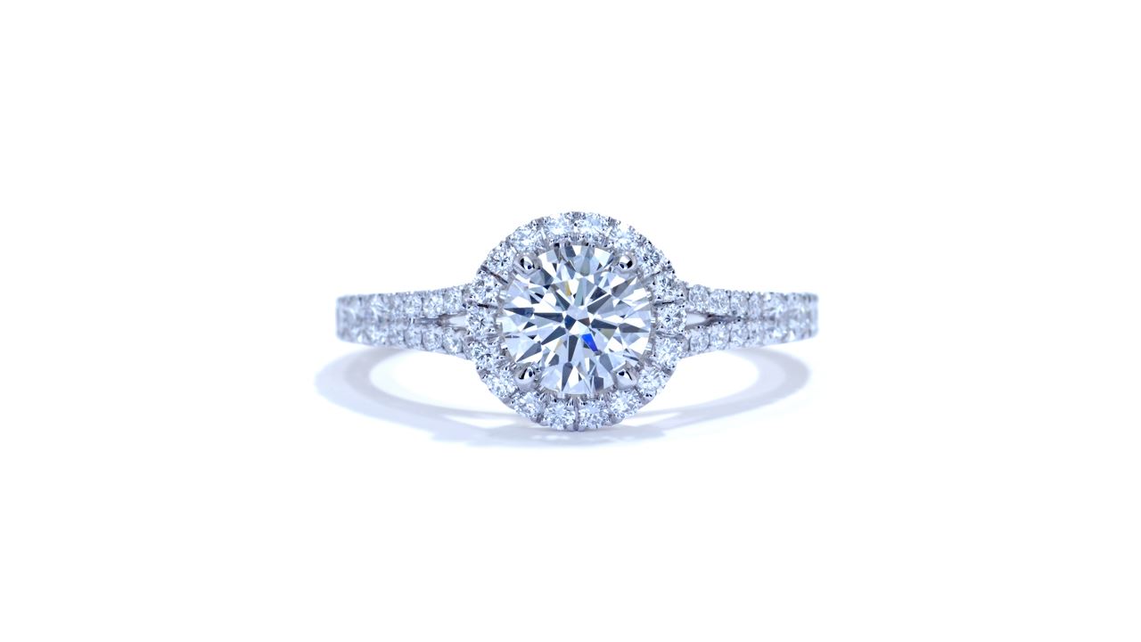 ja7943_d5171 - 0.80 ct. Round Diamond Halo Engagement Ring at Ascot Diamonds