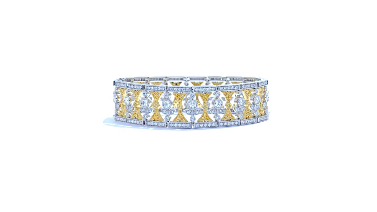 ja7986 - Royal Diamond Bracelet with Millgrain at Ascot Diamonds