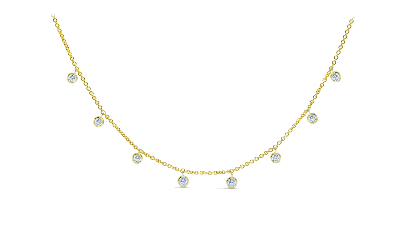 ja8279 - Yellow Gold Diamond Bezel Necklace at Ascot Diamonds