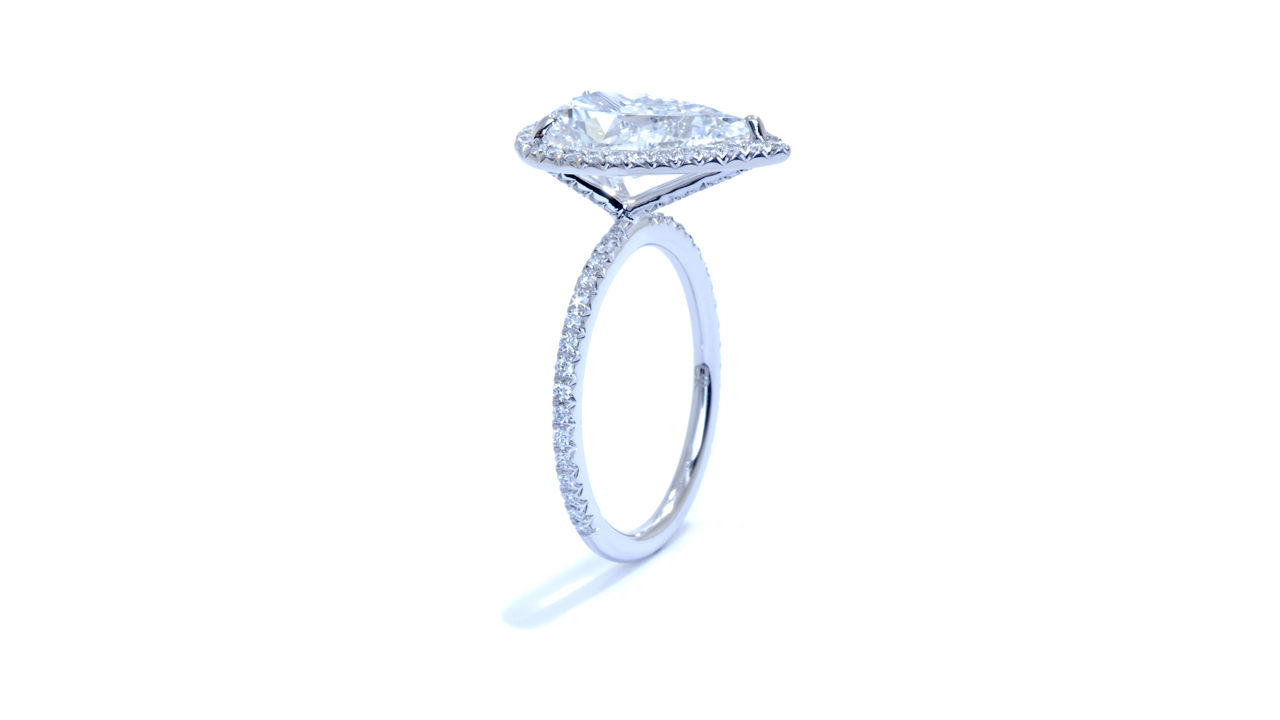 ja8436 - Pear Shaped Halo Diamond Engagement Ring at Ascot Diamonds