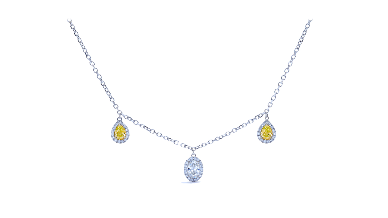 ja8466 - Fancy Pear Shape and Diamond Oval Necklace at Ascot Diamonds