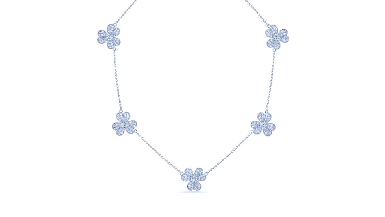 ja8922 - Clover Diamond Necklace 1.38 ct. tw. at Ascot Diamonds