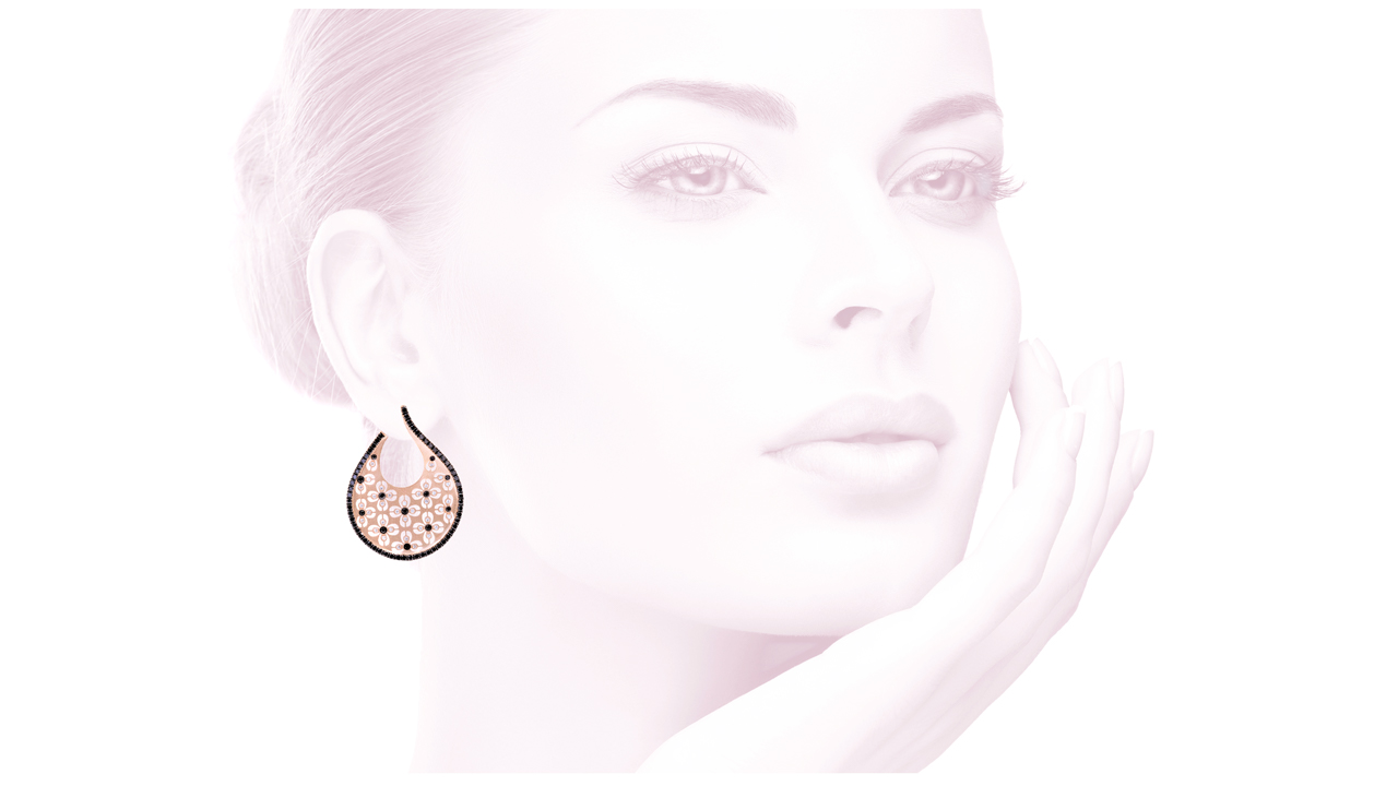 ja8933 - Catherine Ryder© Rose Gold Floral Earrings at Ascot Diamonds
