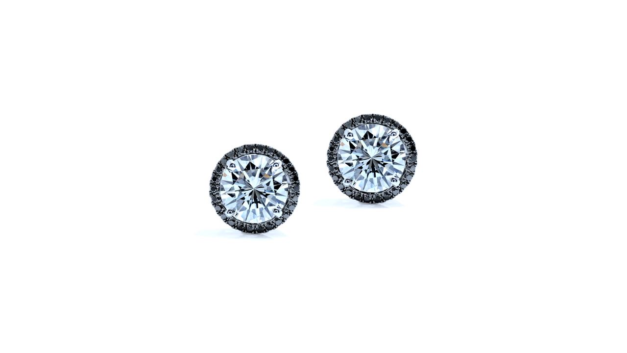 ja9290 - Round Black Diamond Earring Jackets (in 18k white gold) at Ascot Diamonds
