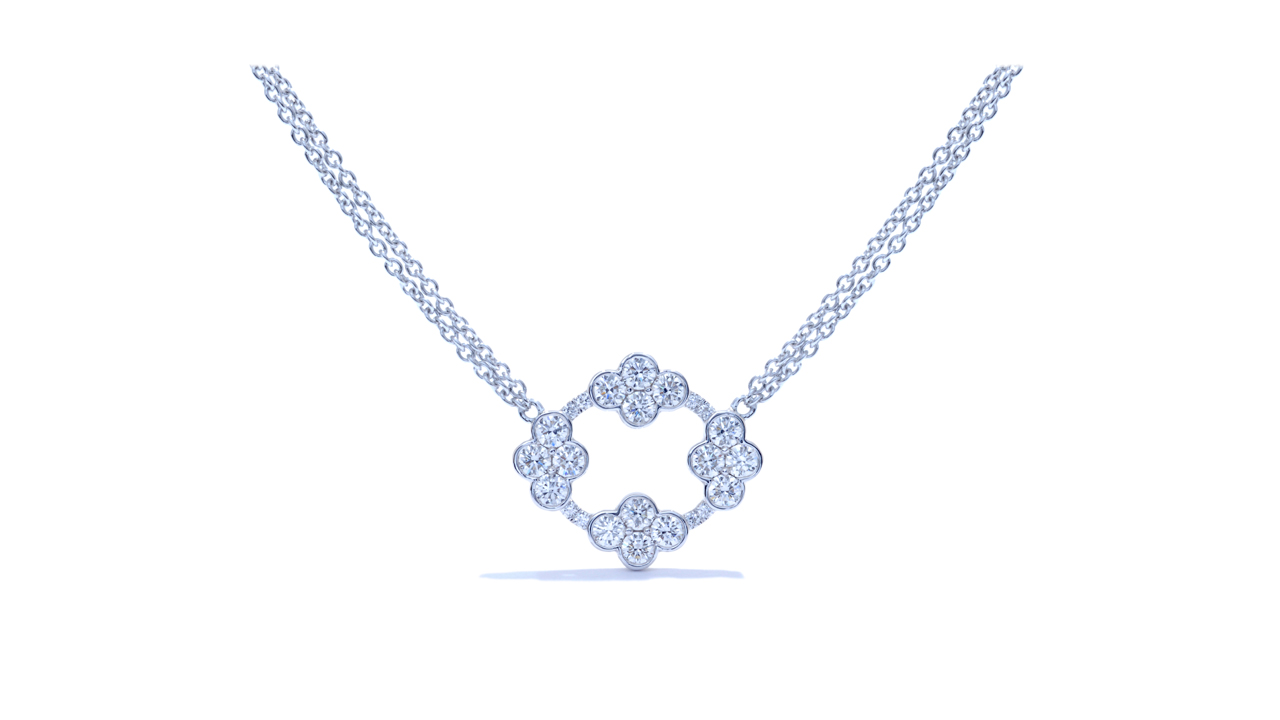 ja9394 - Modern Diamond Cluster Pendant 0.75 ct. tw. (in 18k white gold) at Ascot Diamonds