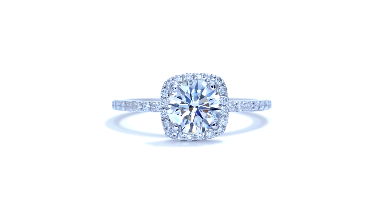 ja9603_d5989 - Cushion Cut Shaped Halo Diamond Ring at Ascot Diamonds
