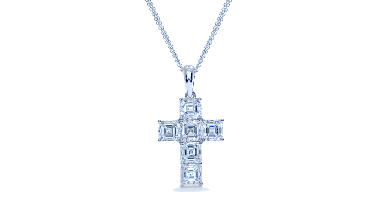 ja9813 - Asscher Cut Diamond Pendant at Ascot Diamonds