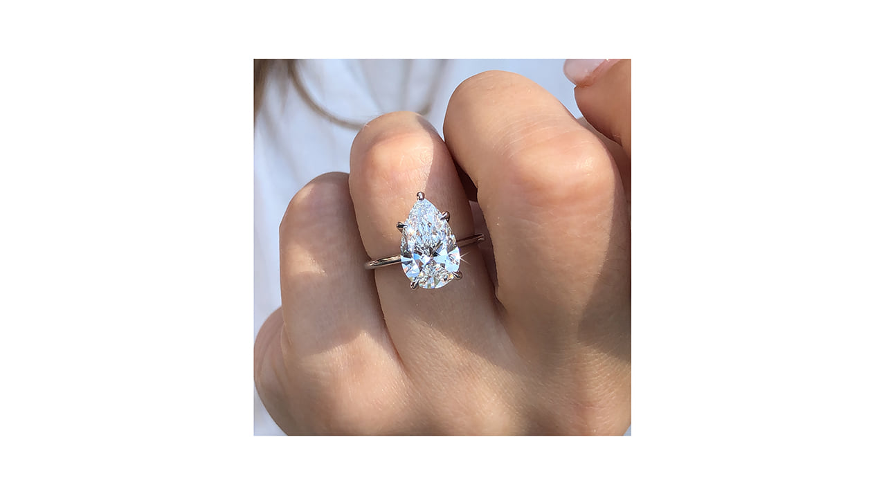 jb1258_lgdp3984 - Pear Shaped Solitaire Engagement Ring 3.3ct at Ascot Diamonds