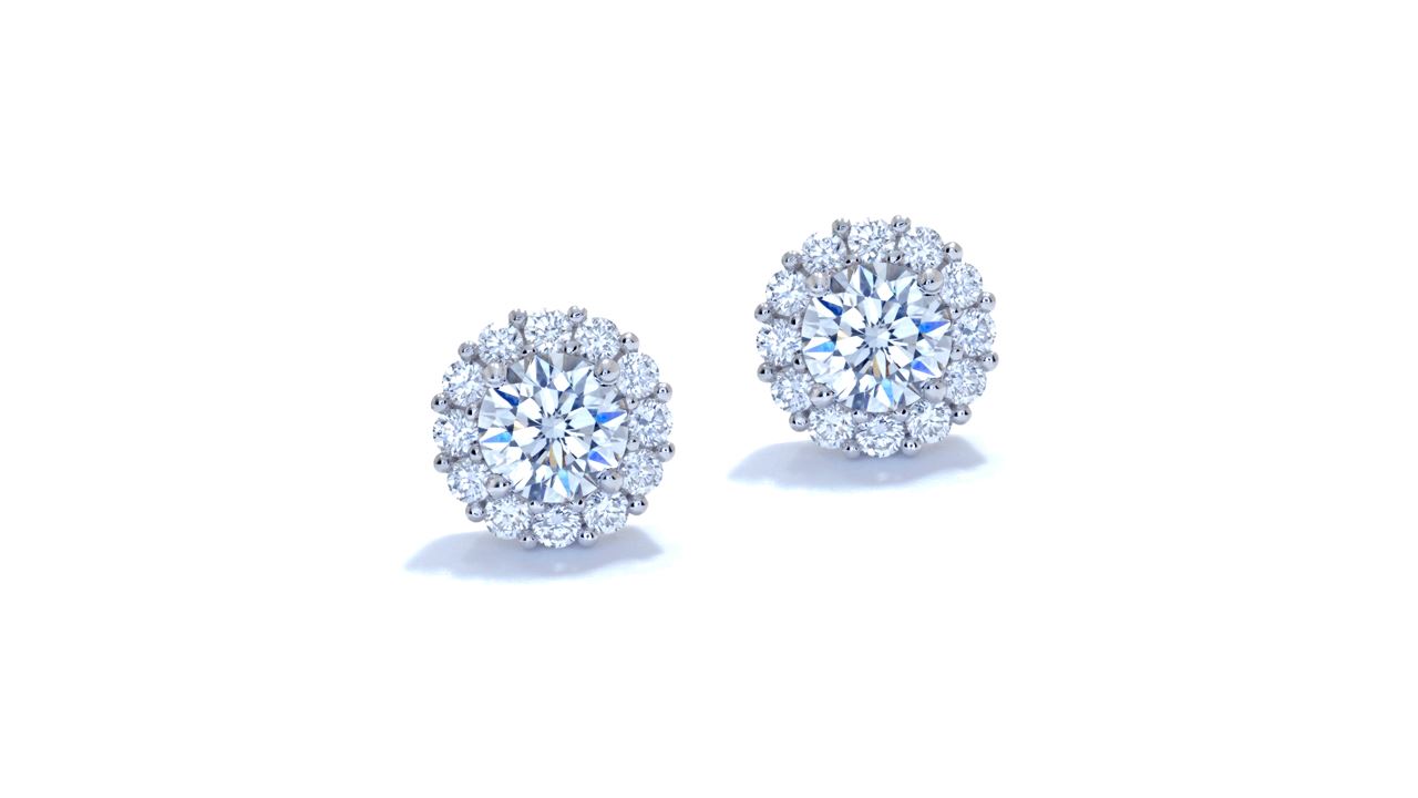 jb1416 - 18k White Gold Diamond Halo Earrings at Ascot Diamonds