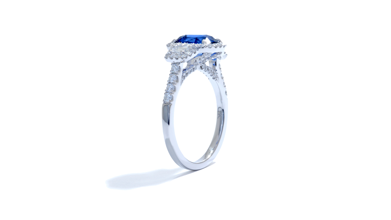 jb1633_bsap1002 - 1.78ct Cushion Cut Sapphire Engagement Ring at Ascot Diamonds