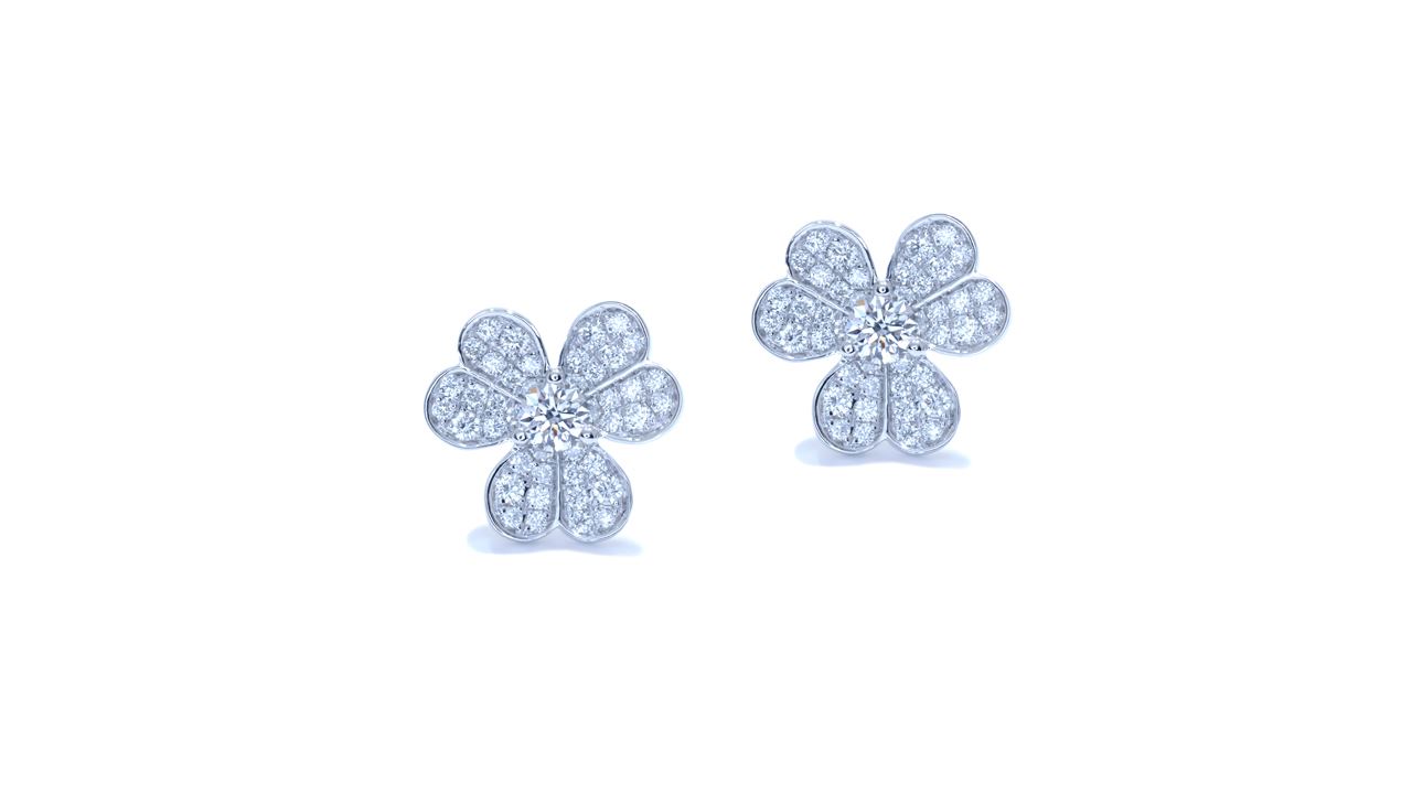 jb1743 - Flower Diamond Earrings  at Ascot Diamonds