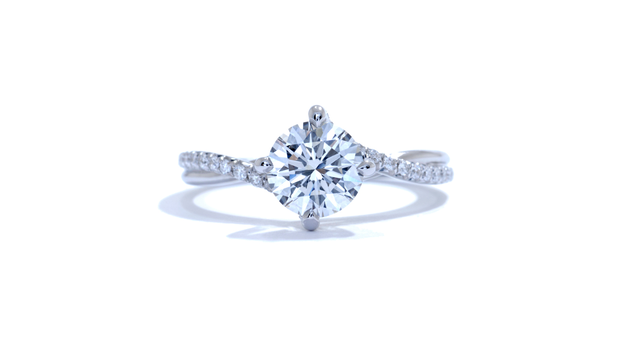 jb2031_d6124 - Twisted Diamond Band Solitaire Ring at Ascot Diamonds