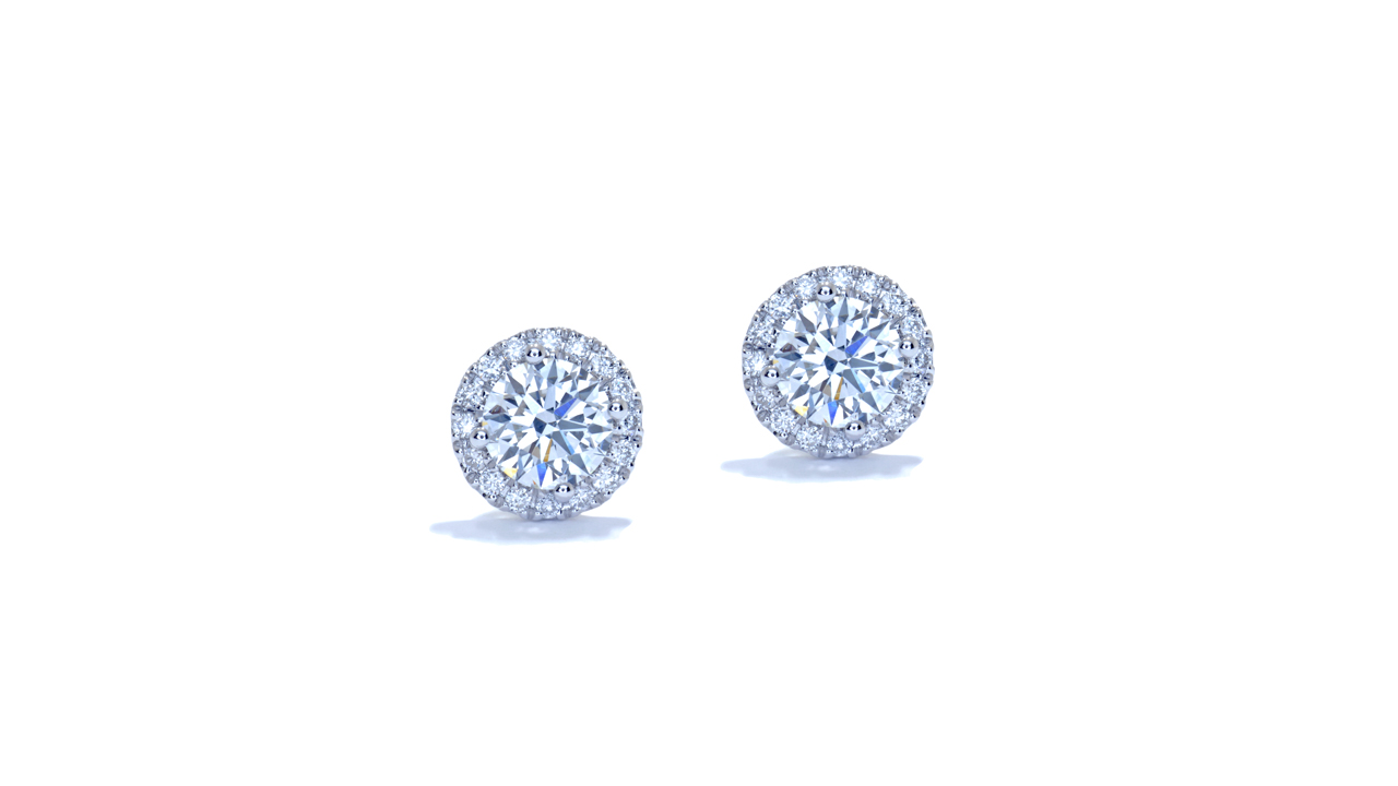 jb2729 - Diamond Round Halo Earrings at Ascot Diamonds