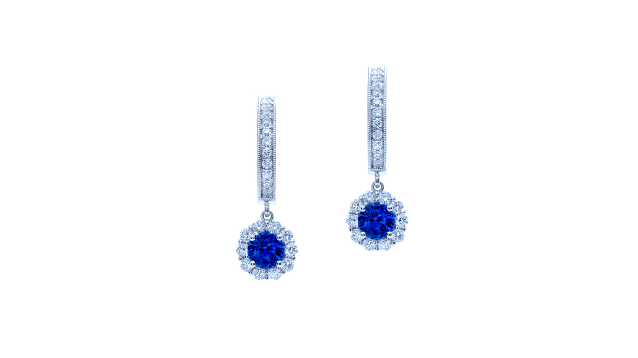 jb3047 - Art-deco Sapphire Diamond Earrings at Ascot Diamonds