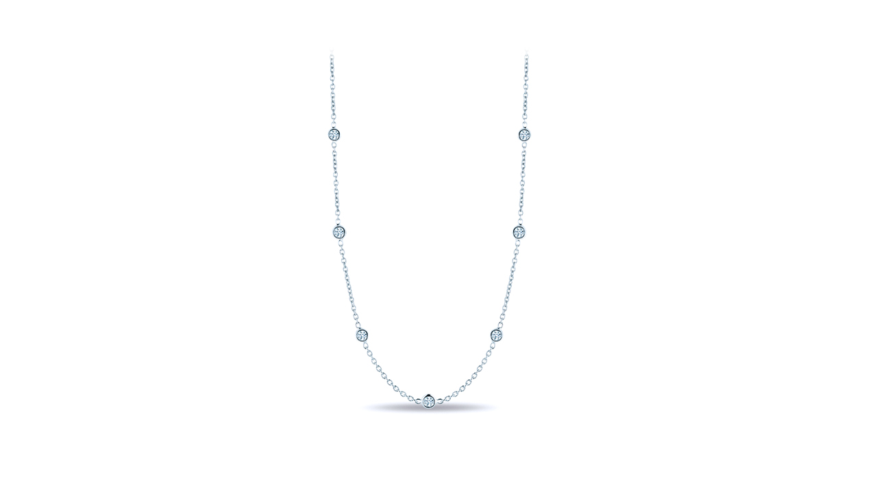 jb3570 - Bezel-Set Diamond Necklace (in 18k white gold) at Ascot Diamonds