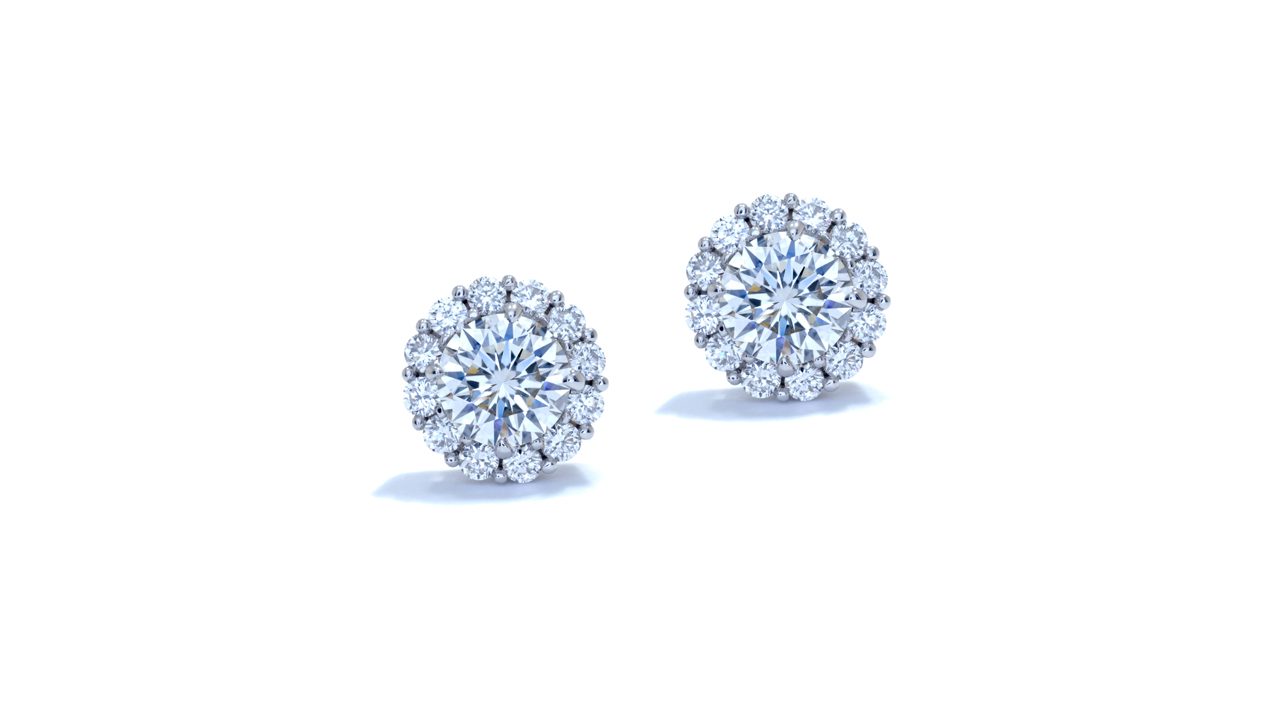jb4271 - Sapphire and Diamond Halo Earrings at Ascot Diamonds