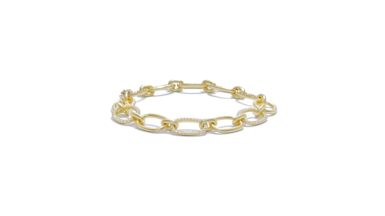 jb5144 - 18KY Gold and Diamond Link Bracelet at Ascot Diamonds