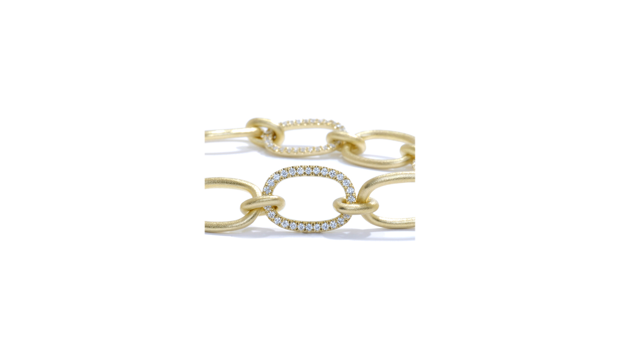 jb5144 - 18KY Gold and Diamond Link Bracelet at Ascot Diamonds