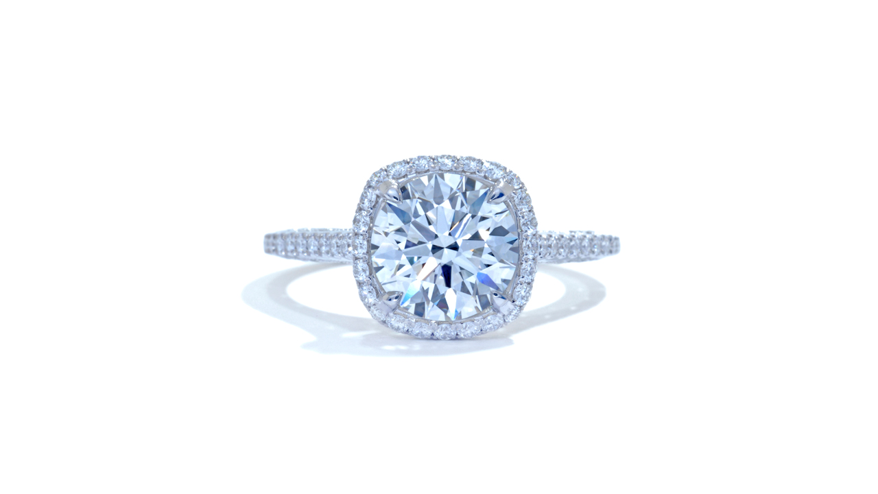 jb5318_lgd1412 - Cushion Halo Diamond Engagement Ring at Ascot Diamonds